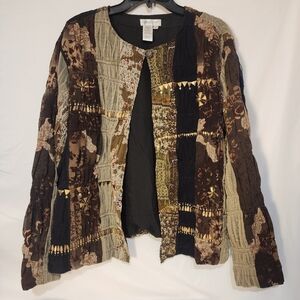 Coldwater Creek Patchwork Blazer SizeXL Boho Cottagecore Fairy Artsy‎ Whimsigoth
